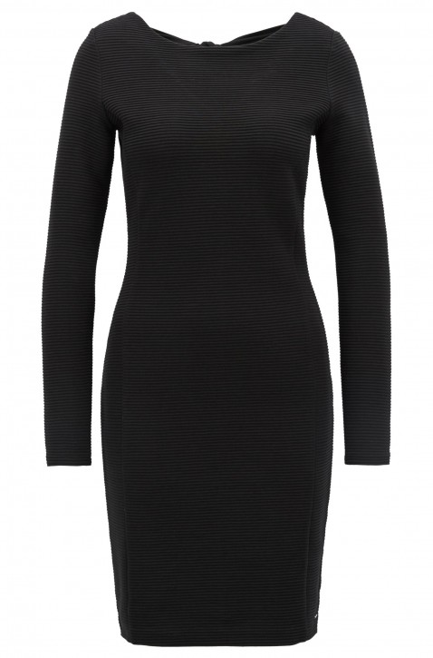 BOSS Bodycon-Kleid DAFEMME aus Ottoman-Jersey mit Schleife auf der Rückseite schwarz 001