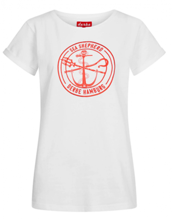 Derbe Barbe Sea Shepherd Gots Organic Damen Shirt White Weiß S