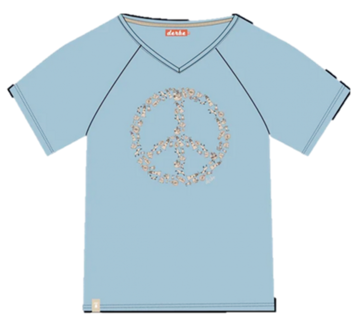 Derbe Peace Damen T-Shirt hellblau-forget me not 0180