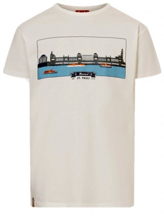 DERBE Landungsbrücken Herren T-Shirt Hamburg Off White Weiß Nachhaltig 023
