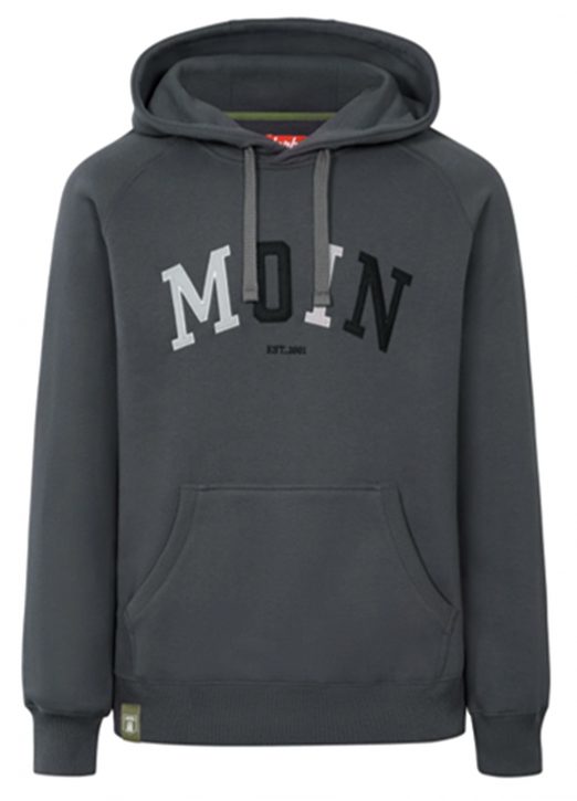 DERBE Moin Herren Hoody Kapuzenpullover Phantom Schwarz Zweifarbig phantom 091