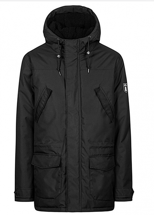 DERBE Winterjacke FPM  Wasserdicht, Winddicht, PFC frei, Badge am Ärmel, regulierbare Taille und Ärmelbund, Innentasche schwarz