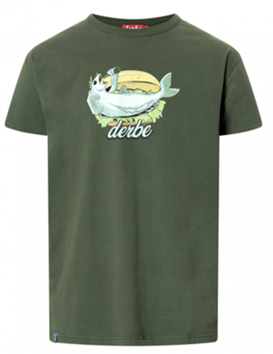Derbe Herren T-shirt M-04-TS-Fishking kombu green 0540