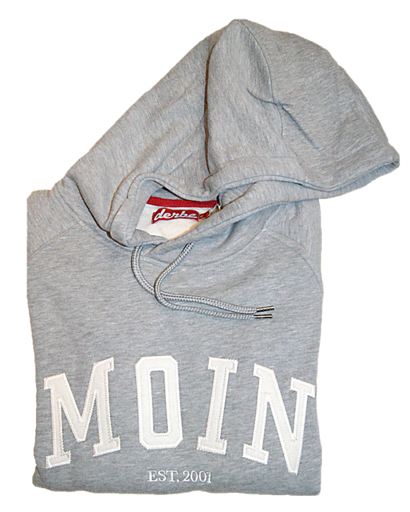 DERBE Moin Hoody Boys Herren Kapuzenpullover grau / grey melange