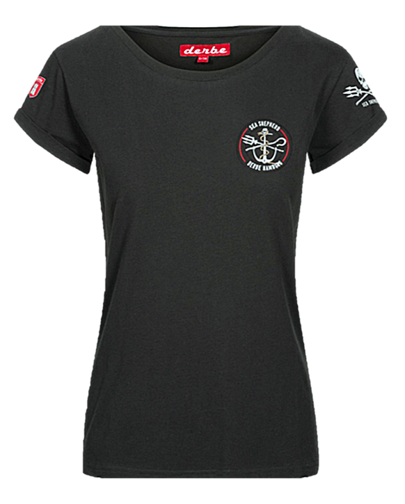 DERBE Sea Shepherd Hasel Black Damen Shirt Schwarz
