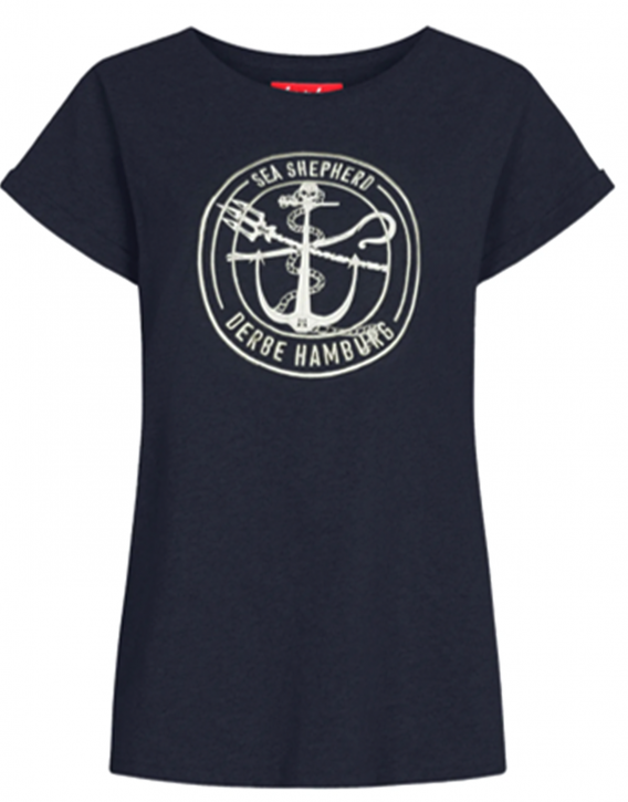 Derbe Barbe Sea Shepherd Gots Organic Damen Shirt Navy Dunkelblau