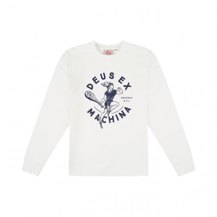 DEUS Sweatshirt Elevate Crew Records NYC vintage white