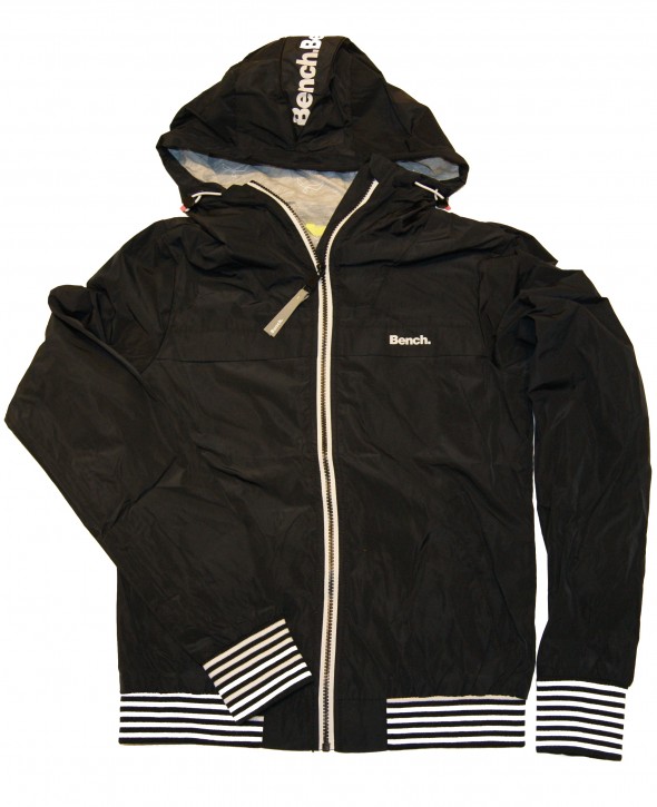 Bench Damen Blouson Jacke Easy Jacket Solid mit Streifenbündchen schwarz 11179