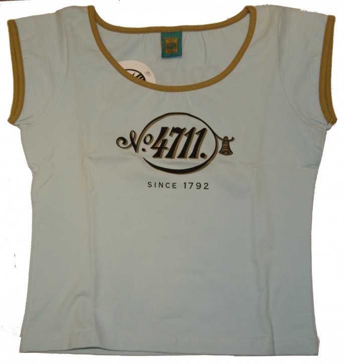 NASTROVJE POTSDAM Tshirt 4711since 1792 hellblau mit grünem Hals und Armbündchen S