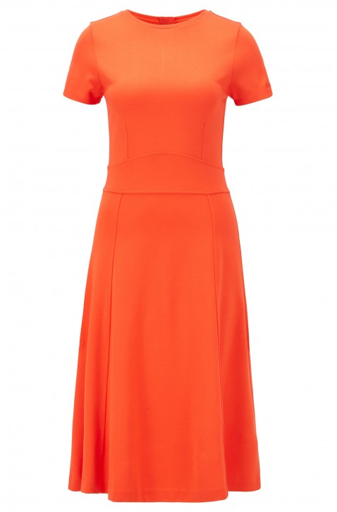 BOSS Kurzarm-Kleid DUSCA aus Interlock-Gewebe mit Taillendetail und Reißverschluss hinten 820