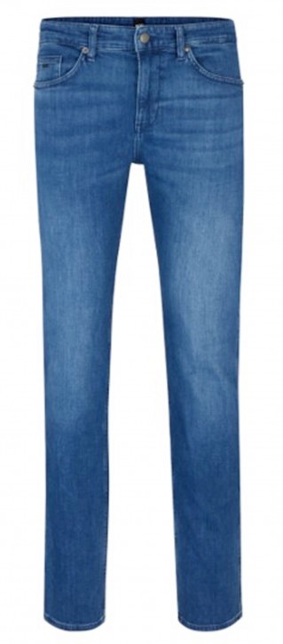 Boss Blaue Slim-Fit Jeans Delaware3 aus italienischem Denim mit Kaschmir-Haptik blau 420 33/32