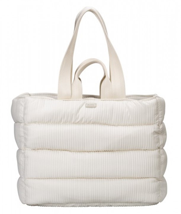 Boss Damen Handtasche Deva Tote PF mit Label-Patch in offwhite