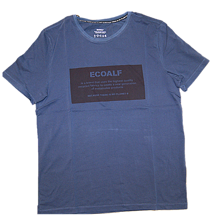 ECOALF Rundhals T-Shirt NATAL mit Fronttext dunkelblau