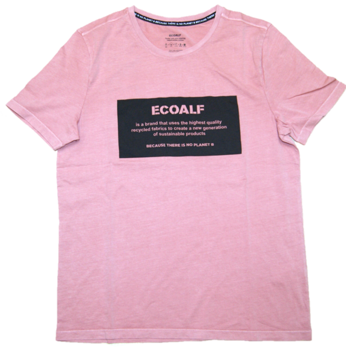 ECOALF Rundhals T-Shirt NATAL mit Fronttext rosa M