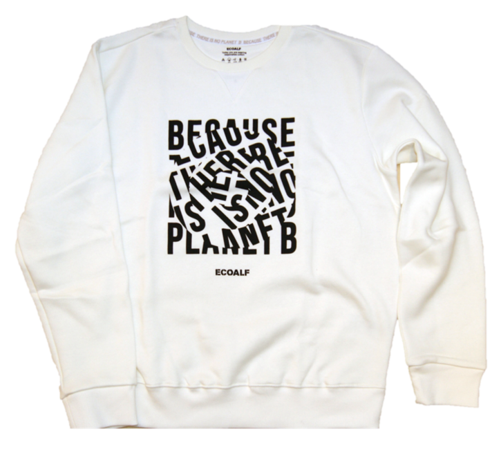 ECOALF Sweatshirt SAN DIEGO UNISEX mit Blockprint auf der Vorderseite Farbe off white 001 S
