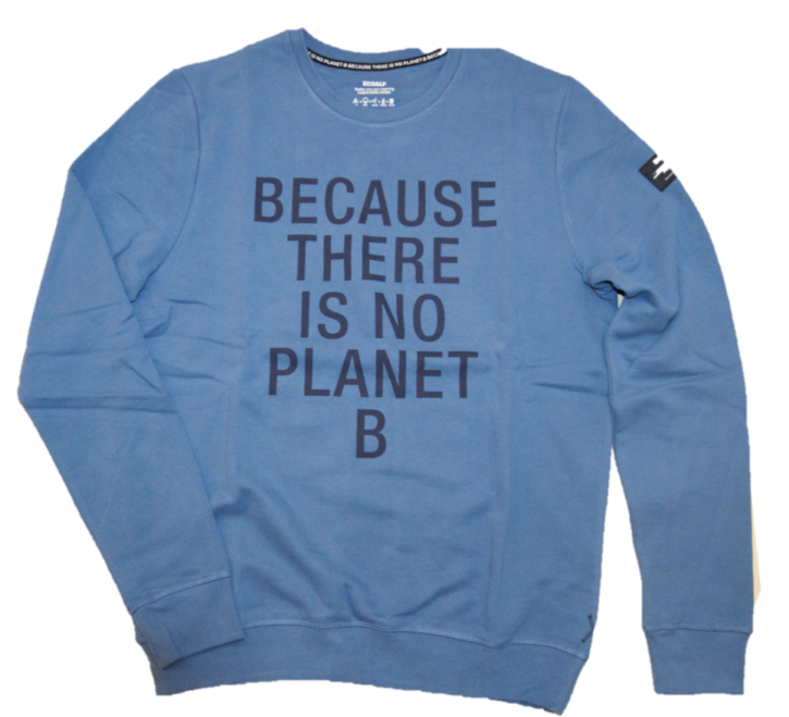 ECOALF Sweatshirt SAN DIEGO mit Text auf der Vorderseite Farbe blau M