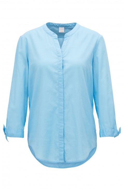 BOSS Relaxed-Fit Bluse Efelize_15 aus Chambray hellblau 451