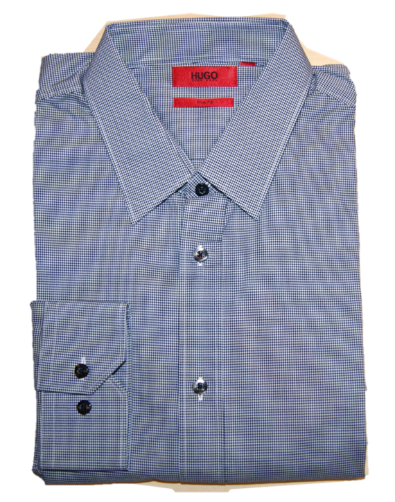 HUGO Slim-Fit Karo Hemd ELISHA aus Baumwolle grau 465