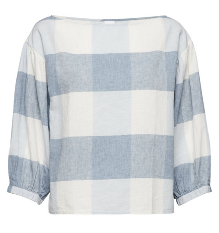 BOSS Casuel Bluse ERGILA im Karo Muster mit Rundhalsausschnitt 417