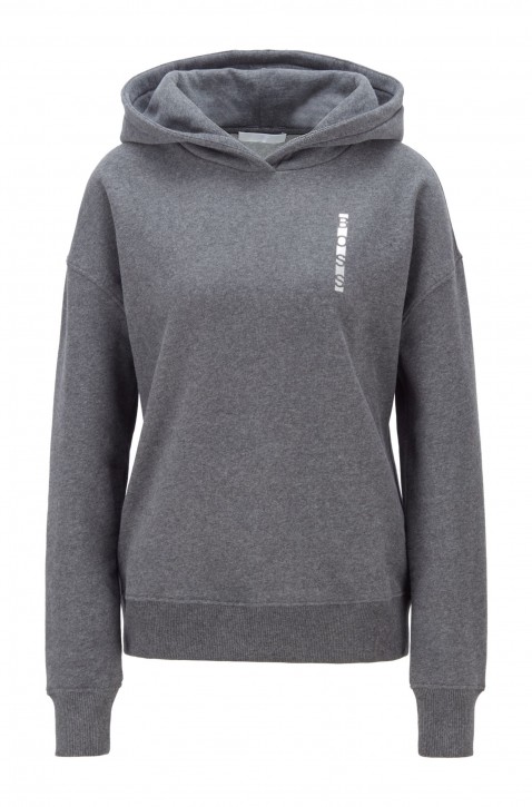 HUGO BOSS Kapuzen-Sweatshirt Eriva1 aus Baumwoll-Mix mit Logo-Print Farbe grau 017