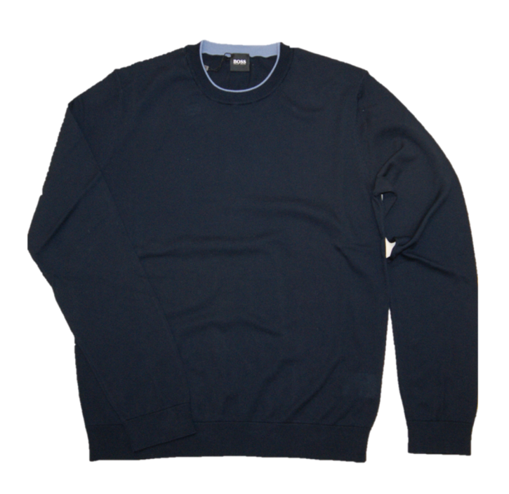 BOSS Pullover FABELLO 1 aus reinem Baumwoll-Jersey  dunkelblau 402