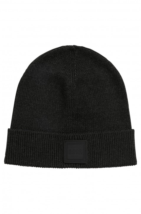 BOSS Mütze  FOXX mit Logo-Aufnäher aus Silikon schwarz 001