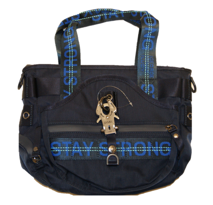 GEORGE GINA & LUCY Schultertasche MISS MINI PIECE mit Stay Strong Logo Tragehenkeln/Schultergurt navy mailblue 672