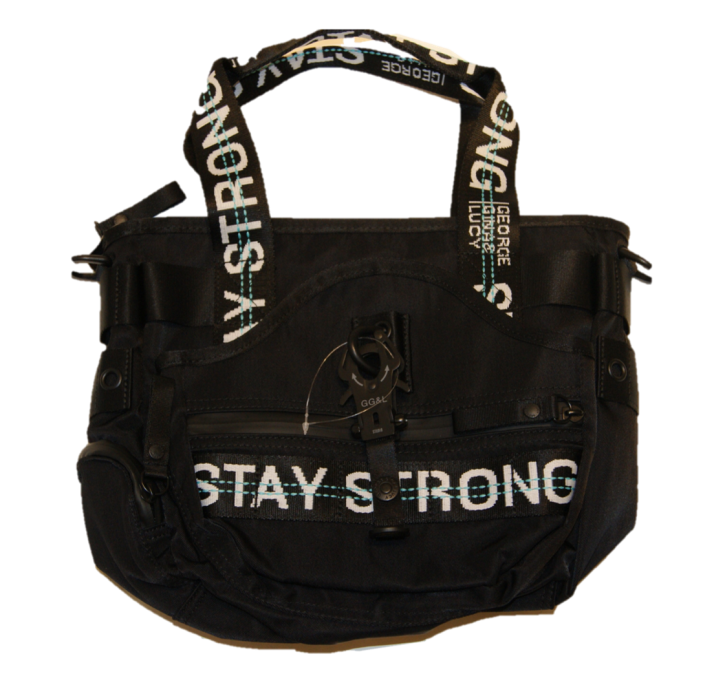 GEORGE GINA & LUCY Schultertasche MISS MINI PIECE mit Stay Strong Logo Tragehenkeln/Schultergurt schwarz 994