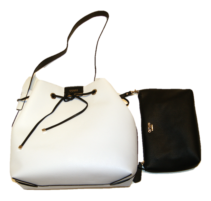 GUESS UMHÄNGETASCHE BOBBI FARBE WHITE / BLACK