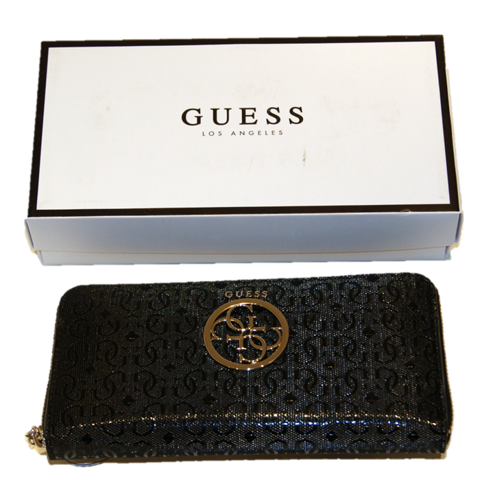 GUESS GELDBÖRSE DEVYN SLG LARGE ZIPP FARBE BLACK