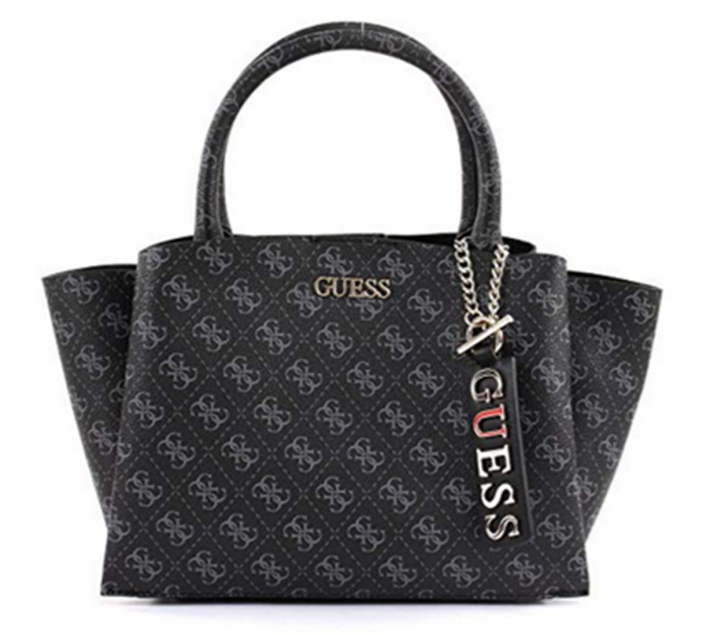 GUESS Damen MACI GIRLFRIEND SATCHEL MINI Shopper Farbe coal