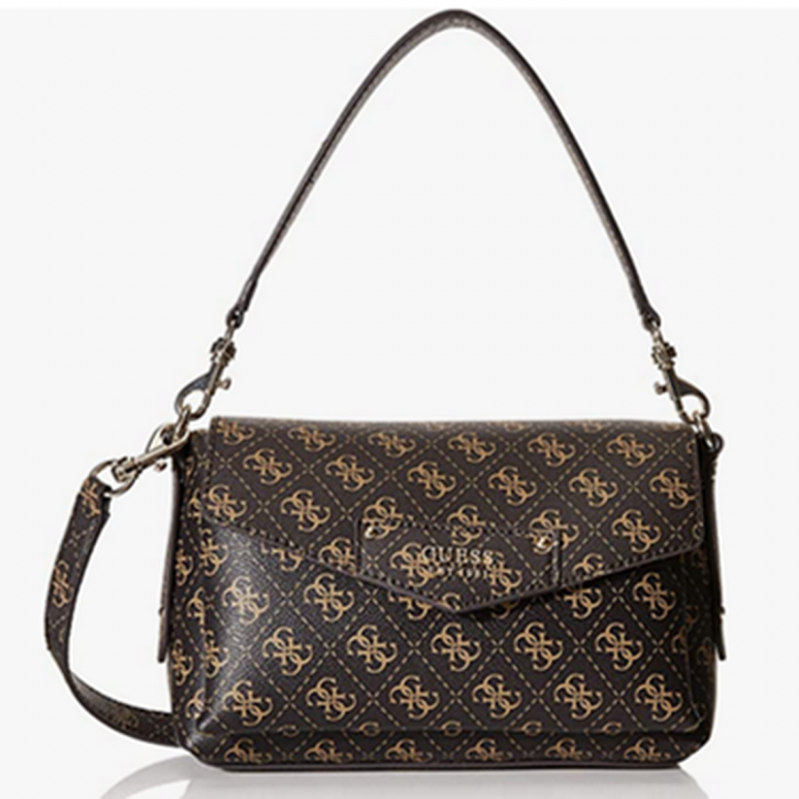 Guess Damen Henkeltasche Eco Brenton Farbe brown Logo