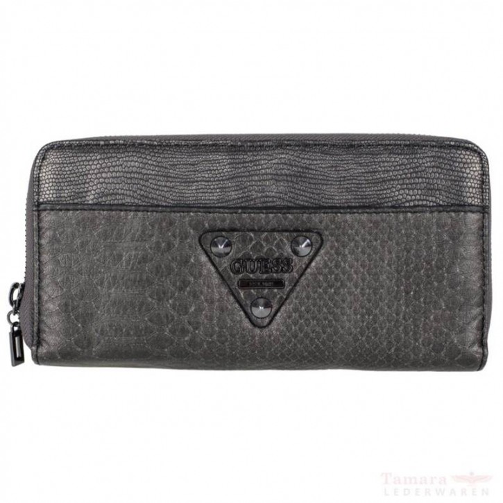 GUESS GELDBÖRSE DYLAN LARGE ZIP AROUND FARBE PEWTER