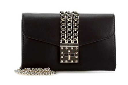 GUESS Damen Prisma Clutch Umhängetasche, Schwarz (Black), 23x13x4 cm