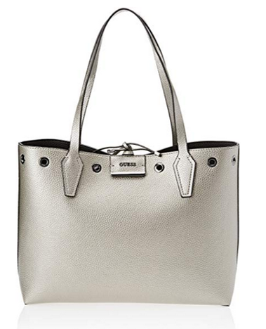 GUESS Shopper Wendetasche BOBBI  mit Ösen Farbe pewter black