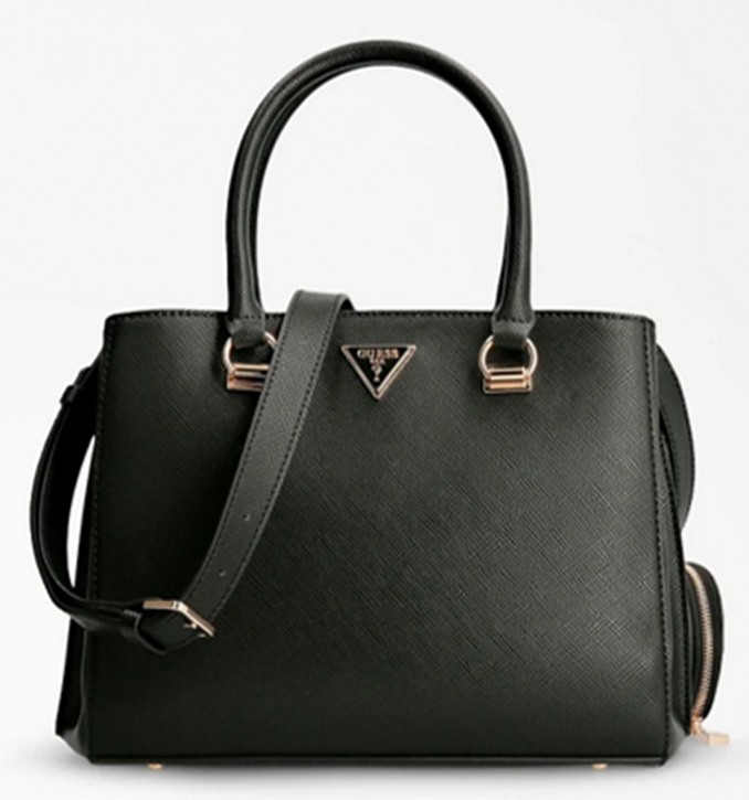 Guess Damen Henkeltasche Alexie saffian-optik schwarz