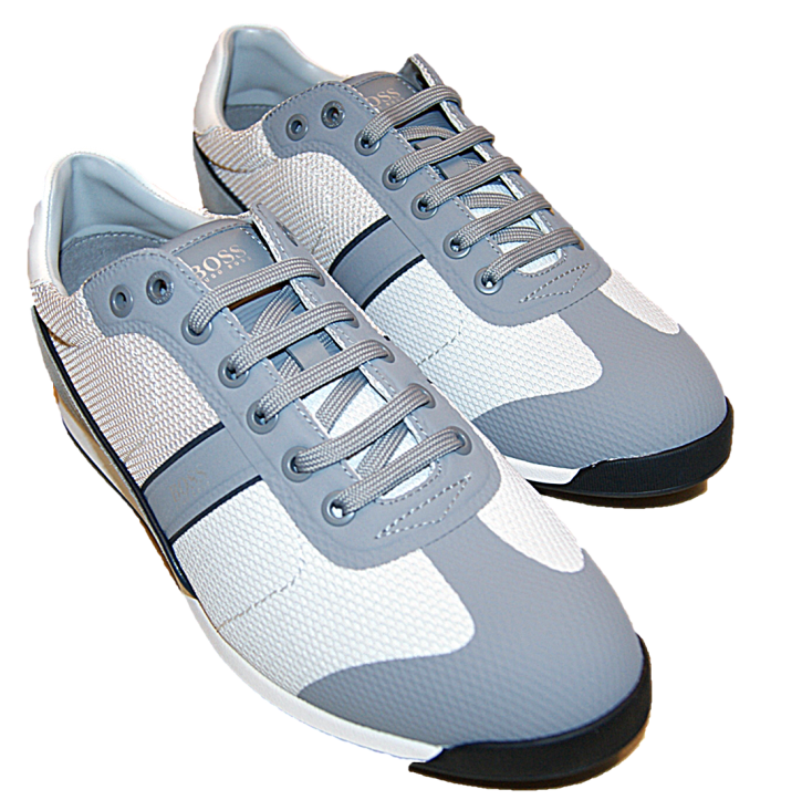 BOSS Sneakers aus Mesh Glaze_Lowp_mewt mit Veloursleder-Details grau 032