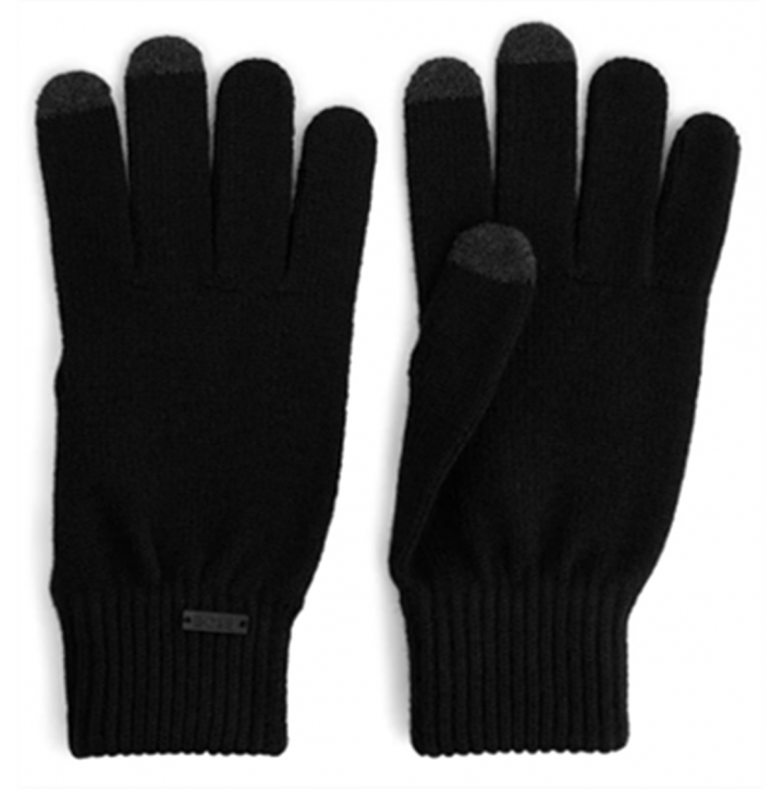 Hugo Boss Handschuhe Gritzos-1 aus softem Garn mit Logo-Details und Touchscreen-Fingerspitzen schwarz 001