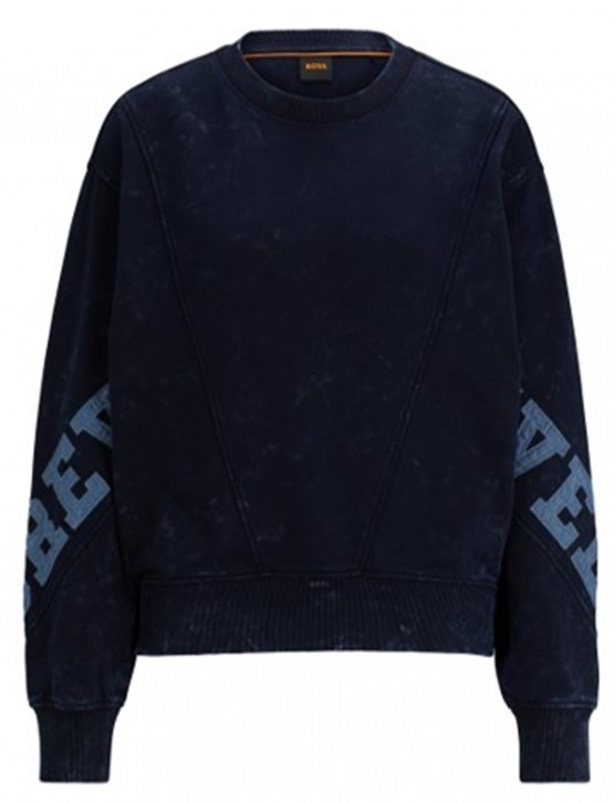 Boss Relaxed-Fit Sweatshirt C_Eprep aus Baumwolle mit gesticktem Slogan dunkelblau 404 S