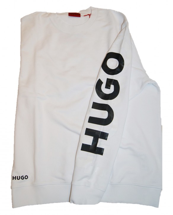 HUGO Herren Deronese Sweatshirt mit Ärmellogo Farbe weiß 100