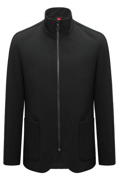 HUGO Slim-Fit Sakko Anthem-logo mit Logo-Band schwarz 001