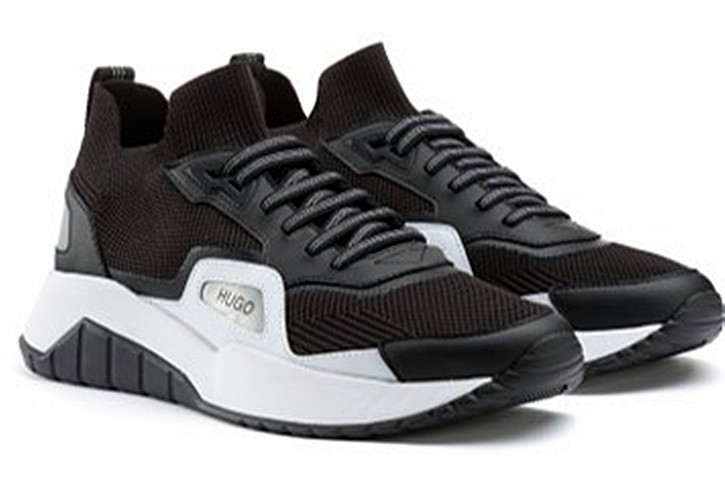 HUGO Sock-Sneakers Atom_Runn_kn1 aus recyceltem REPREVE®-Garn schwarz 001