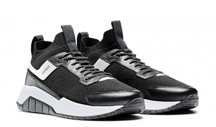 HUGO Hybrid-Sneakers Titanium_Runn_knst im Laufschuh-Stil mit Stricksocken schwarz 001 45