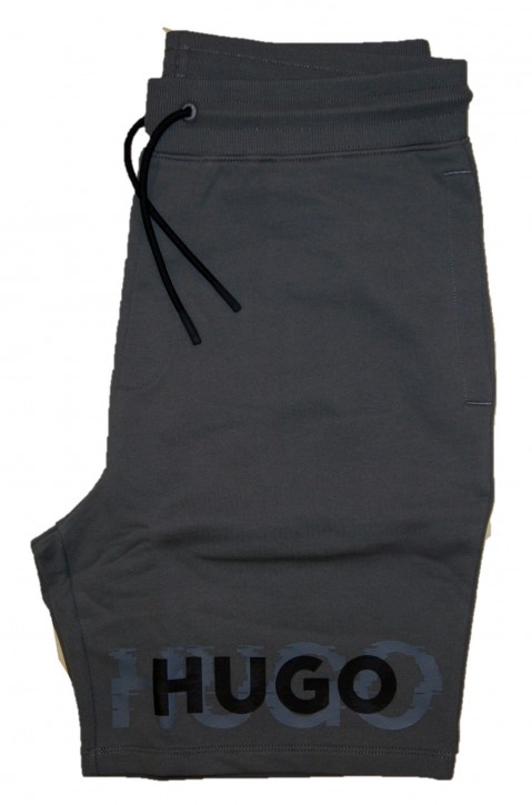 HUGO Dilton Baumwoll-Shorts aus French Terry mit Logo grau 069