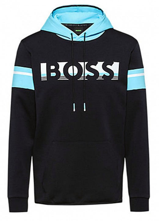 Hugo Boss Unisex-Sweatshirt mit Logo-Artwork und Kapuze Soody1 dunkelblau 403
