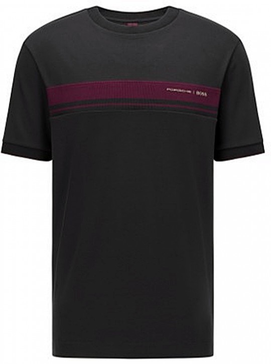 HUGO BOSS T-Shirt Tiburt 290_PS aus Bio-Baumwolle mit Capsule-Logo Schwarz 001