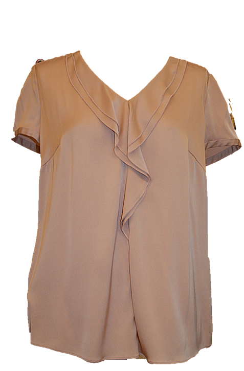 HUGO Damen Seidenbluse CORICIA-1 mit V-Ausschnitt und Wasserfallkragen rosa  631