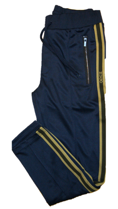 HUGO Jogginghose DABLON aus Interlock-Gewebe mit gestreiften Tapes dunkelblau 405