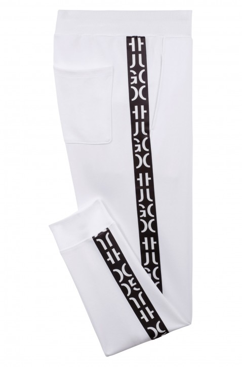 HUGO Jogginghose DAKY aus Baumwolle mit Logo-Tape weiss 100 S