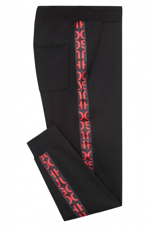 HUGO Jogginghose DAKY aus Baumwolle mit Logo-Tape schwarz